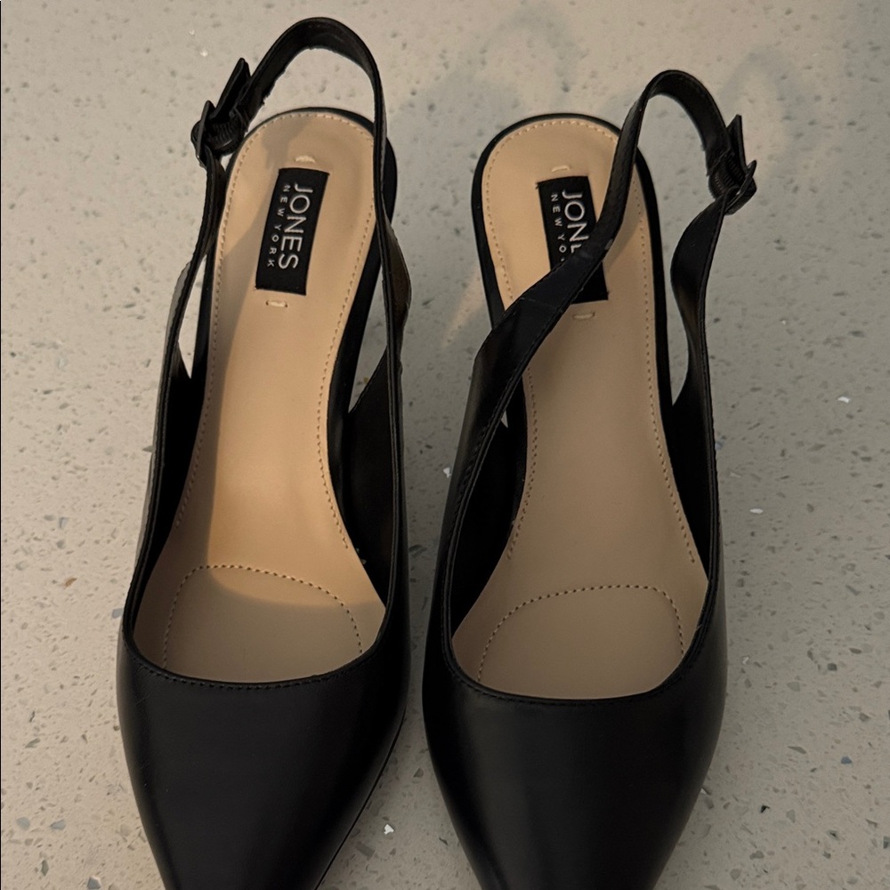 Jones New York Classic Black Slingback Heels